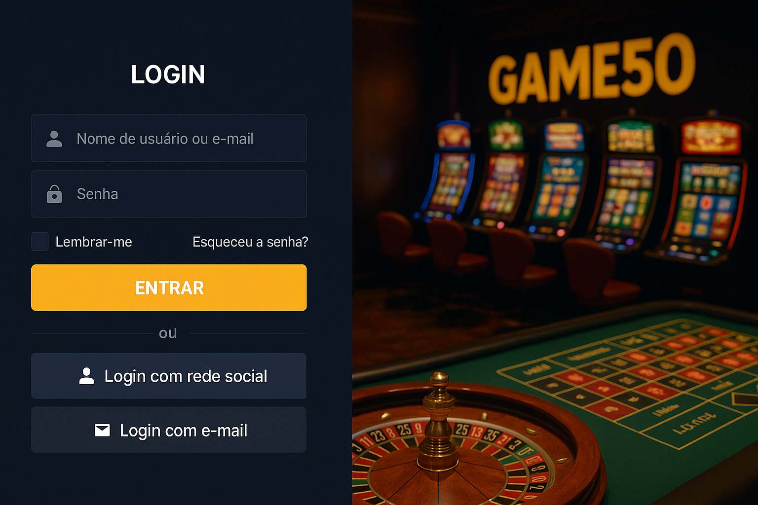 Não Perca tempo, o rRgistro na site GAME50